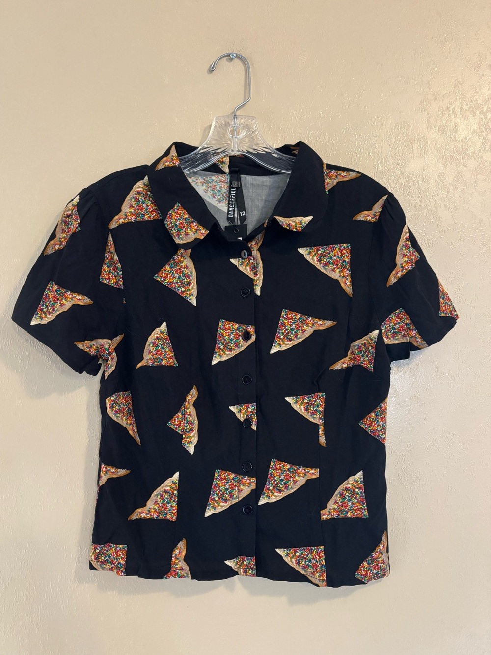 NWT Dangerfield womenโs Fairy Bread Button Up top sz 12